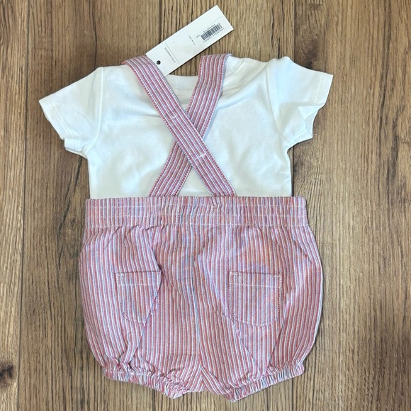 (SOLD) NWT Janie & Jack Baby Striped Lobster Shortall Set Size 0-3 Months - Picture 3 of 8